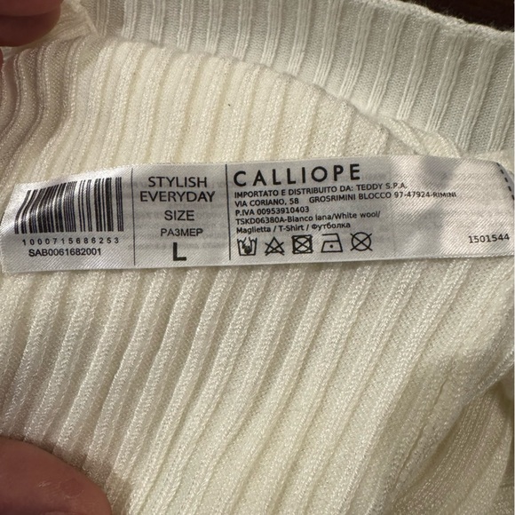 Calliope Cream Mock Turtleneck Ribbed Sweater - Picture 7 of 8